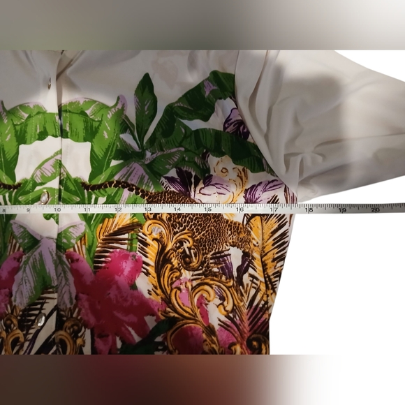 Attitudes By Renee Button Down Midi Dress Jungle Small Petite Tiger Cat Artsy - Picture 10 of 12